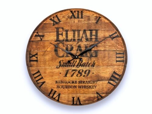 Whiskey Barrel Clock - Bourbon Barrel Head Wall Hanging Clocks