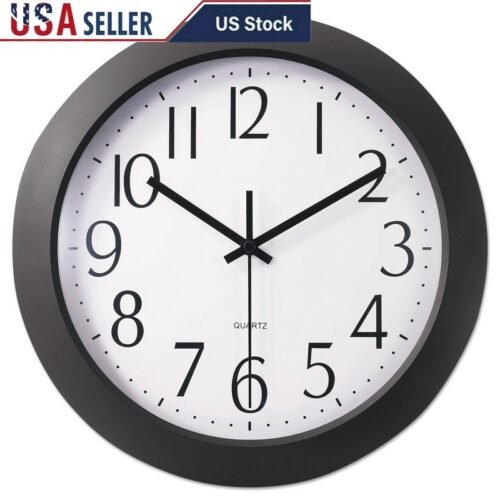 Whisper Quiet 12" Atomic Wall Clock Silent Sweep Large Easy Read Numbers New