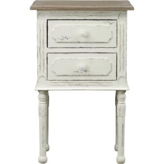 White 2 Drawer 16.2 in. W Nightstand, Sturdy Bedside Nightstand Table