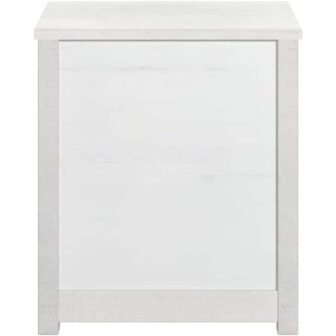 White 2 Drawer 20 in. W Nightstand, Sturdy Bedside Nightstand Table