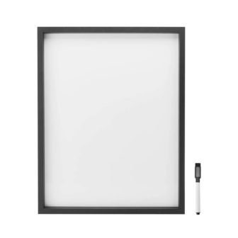 White Board with Dry Erase Pen, 24 x 19 in. Black