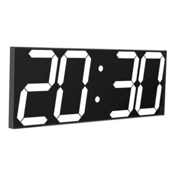 White Digital LED Wall Clock, with 6 in. Numbers Remote Control Count