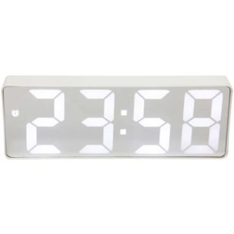White Digital Tabletop Clock - 6.25 in. W x 2.25 in. H