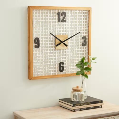 White Wood Farmhouse Wall Clock