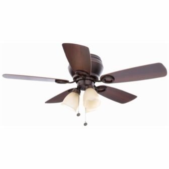 Whitlock 44 in. LED Indoor Mediterranean Bronze Ceiling Fan with Light Kit