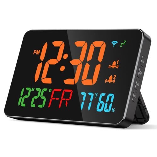 WiFi LED Display Large Digital Alarm Clock Snooze Temperature Mode APP Control