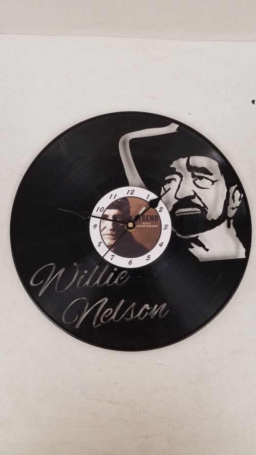 Willie Nelson Time Vault Treasures Vinyl Record Clock-TESTED
