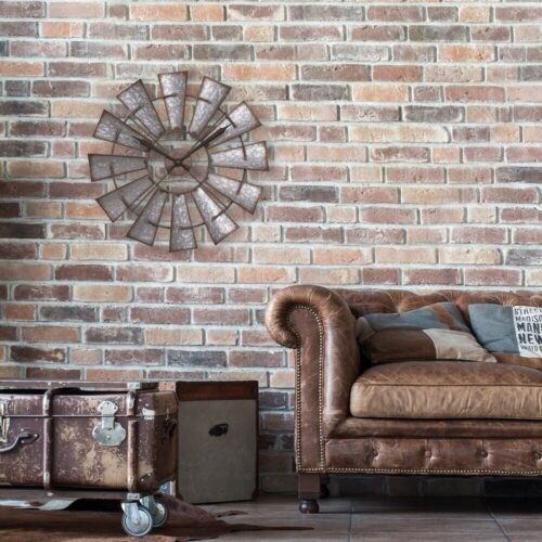 Windmill Clock Industrial Rustic Farmhouse Kitchen Decor Shabby Chic Wall Art