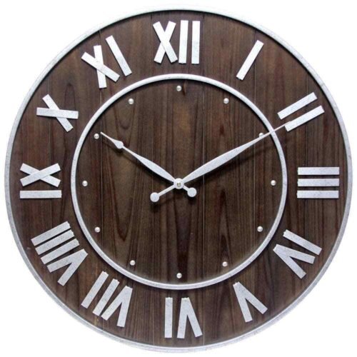 Wine Barrel Dark Brown Wall Clock