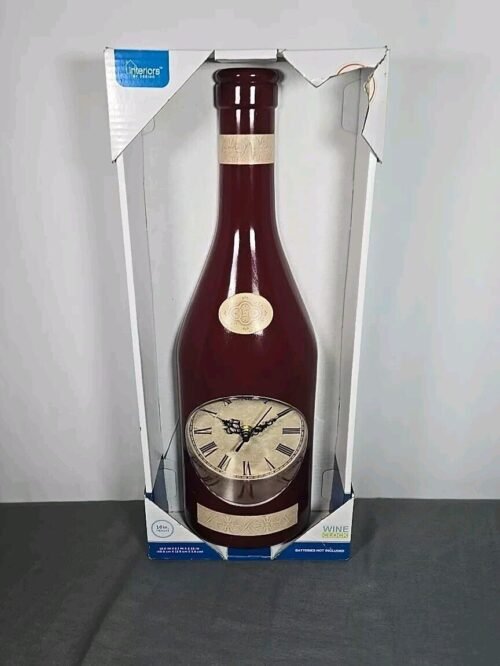 Wine Bottle Shaped Clock, Wine Clock Wall Mount 16"
