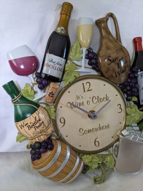 Wine O'clock Sculptural Wall Clock Bradford Exchange 2021.