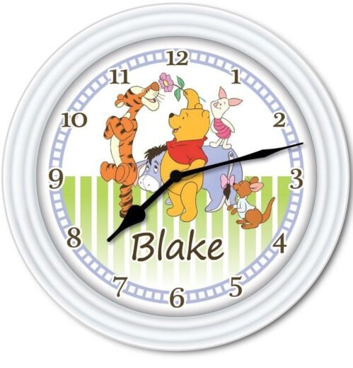 Winnie The Pooh PERSONALIZED Wall Clock - Disney Baby Nursery Kids Bedroom GIFT
