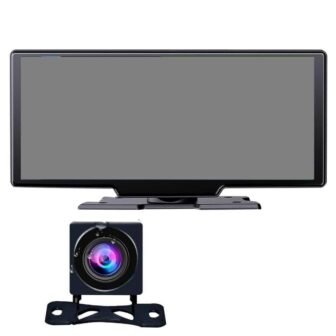 Wireless 9 in. Apple CarPlay Screen with 4K Dash Cam in Black...