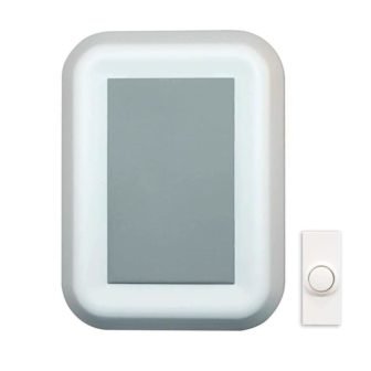 Wireless Battery Operated Door Chime, White with Gray Insert