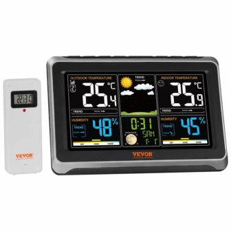 Wireless Digital Weather Station with Sensor 7 . 5 in. Display Atomic Clock Forecast photo