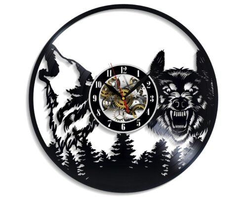 Wolf Vinyl Wall Clock - Retro Decor - Unique Home Accent - Perfect Gift