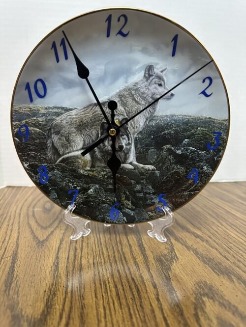Wolves Plate Clock 8.5”
