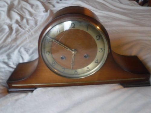 Wood Clock Fire Place Mantle shelf Clock Made in Germany Pre Owned