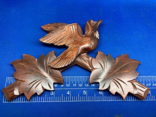 Wood Cuckoo Clock Top Piece Medium Size Made in Germany Walnut Finish