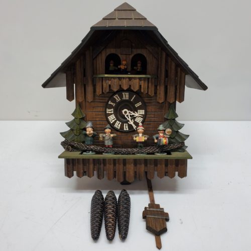 Wood Cuckoo Clock with Musical Band Figurines Made In Germany image