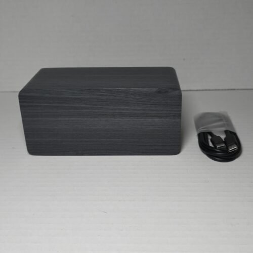 Wood Digital Alarm Clock Dark Gray with Wireless Charging IPhone Android