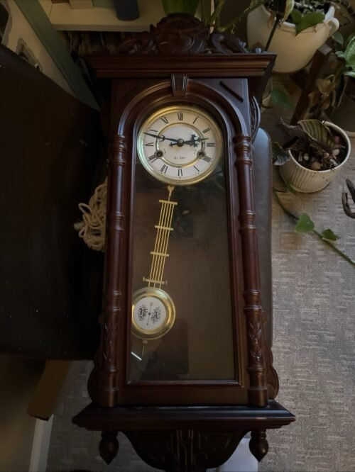 Wooden 31 Day Mechanical Wall Clock – R&A Pendulum Chime - Key included