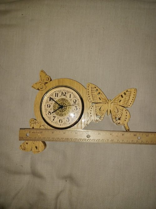 Wooden Butterfly Wall Clock