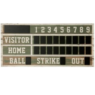 Wooden Chalkboard Baseball Scoreboard Wall Decor