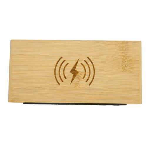 Wooden Digital Alarm Clock Wireless Charging Fashio Le Exquisite Bamboo Clock