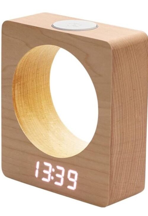Wooden Digital Alarm Clock with LED Light