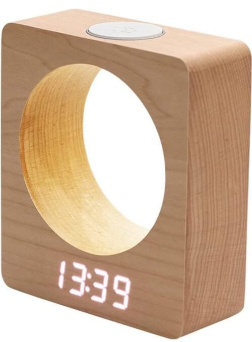 Wooden Digital Alarm Clock with LED Light