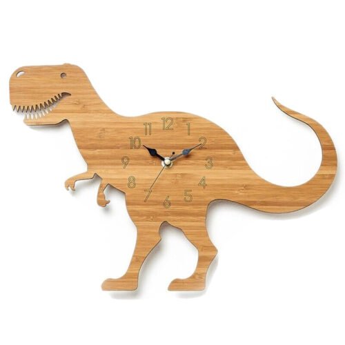 Wooden Dinosaur Wall Clock | Kids Clock | Child Room Decor | Dinosaur Clock