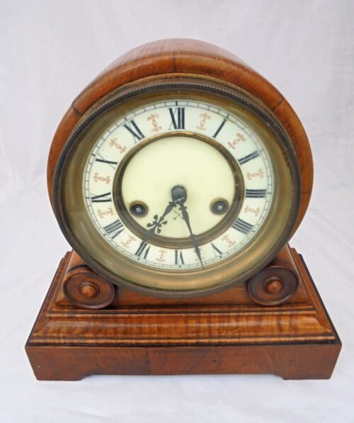 Wooden Drum Head Mantle Clock with Chime 8 day movement