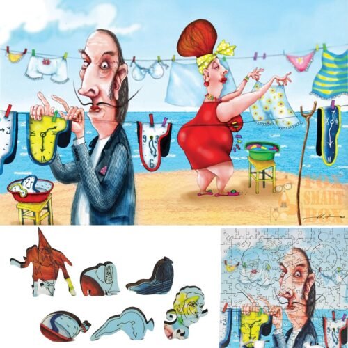 Wooden Jigsaw Puzzle for Adults by FoxSmartBox - 305 Pieces - Dali's Clocks