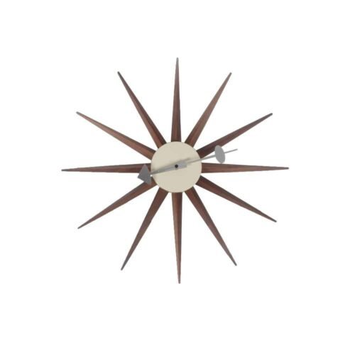 Wooden Mid Century Art Decorative Modern Silent Sunburst Wall Clocks for Home...