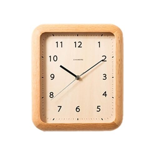 Wooden Wall Clock Japanese Handcrafted Solid Wood Clock Silent Non-Ticking Ba...