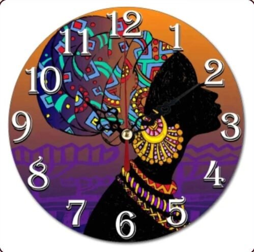 Wooden Wall Clocks African American Black Woman Wall Clock