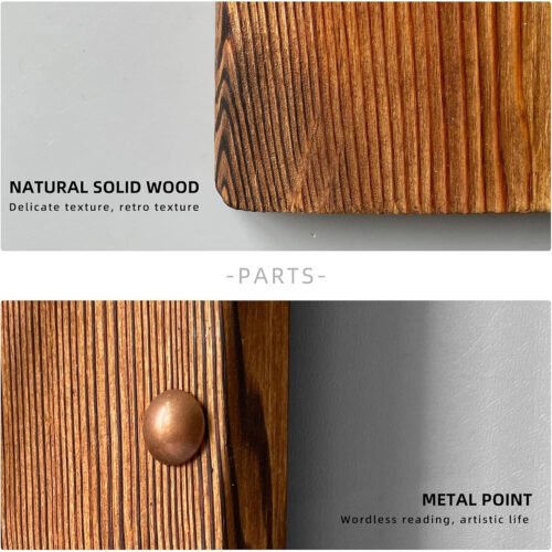 Wooden Wall Clock Silent Non-Ticking, Frameless Rectangle Art Wall Clocks Far...
