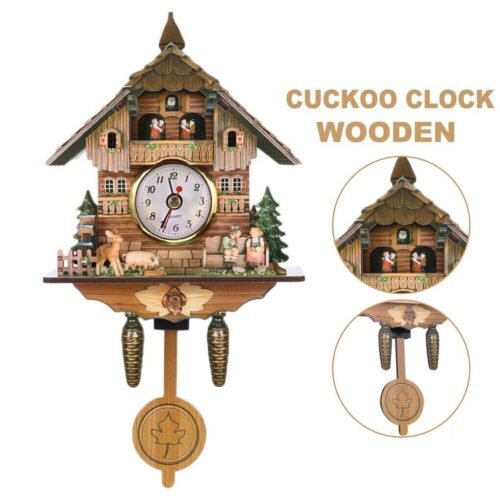 Wooden Wall Clock Vintage Rustic Wooden Clocks Home Decor Cuckoo
