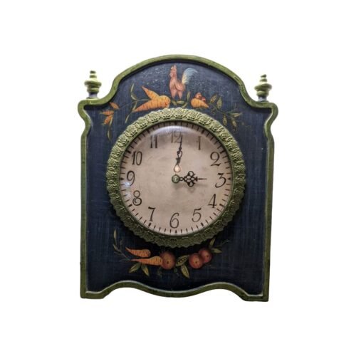 Wood French Country Style Clock, Hand painted, Battery, Works Great, Tracy Brand