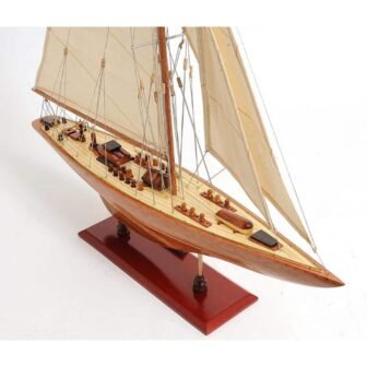 Wood Hand Painted Boat Decorative Sculpture