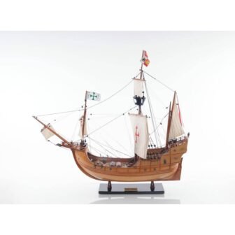Wood Hand Painted Boat Decorative Sculpture