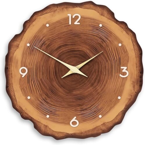 Wood Wall Clock for Living Room Decor Rustic Wall Clocks Battery Operated 12