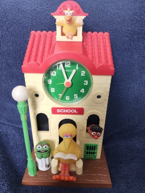Working Bradley Sesame Street Big Bird SchoolHouse Talking Alarm Clock.TicsTalks