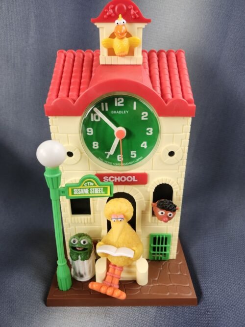 Working Bradley Sesame Street Big Bird SchoolHouse Talking Alarm Clock.TicsTalks