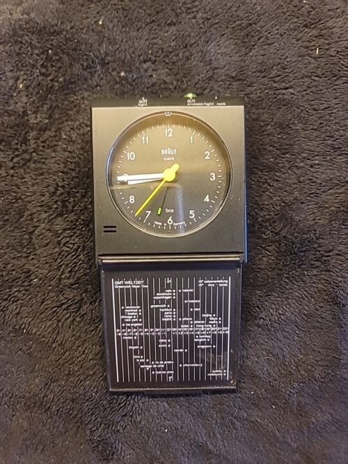 WORKING Braun Reflex Control Travel Alarm Clock Type 3 866 / AB 314 rsl Germany