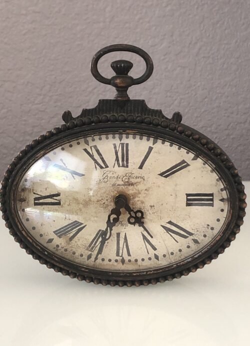 works- vintage Grande Epicerie Paris Wall Clock France 6.5”x6.5”x1”