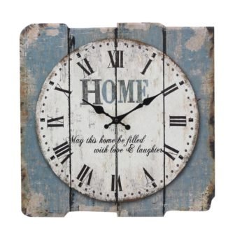 Worn Blue Roman Numeral Wall Clock