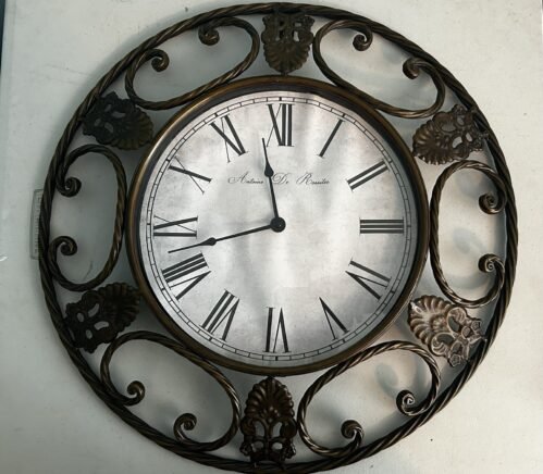 Wrought iron Steel Decorative Wall Clock 20”