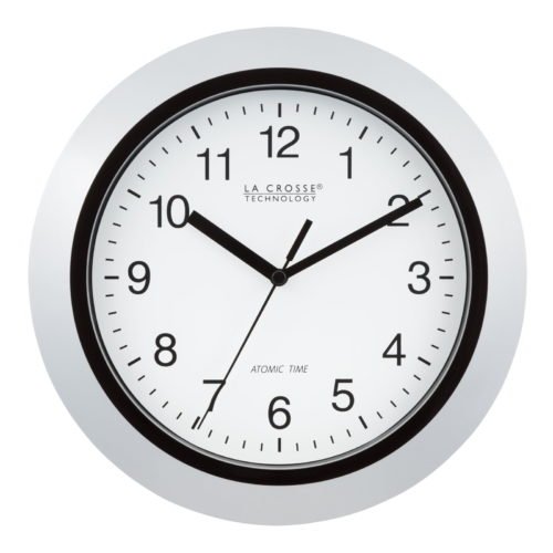WT-3102S 10 inch Silver Atomic Analog Wall Clock